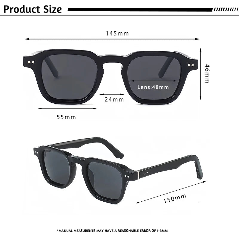 Retro Polarized Square Sunglasses Men’s Acetate Frame