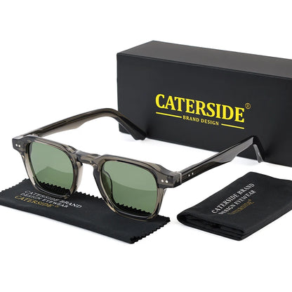 Retro Polarized Square Sunglasses Men’s Acetate Frame