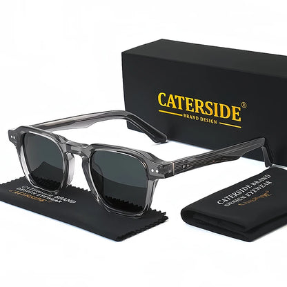 Retro Polarized Square Sunglasses Men’s Acetate Frame