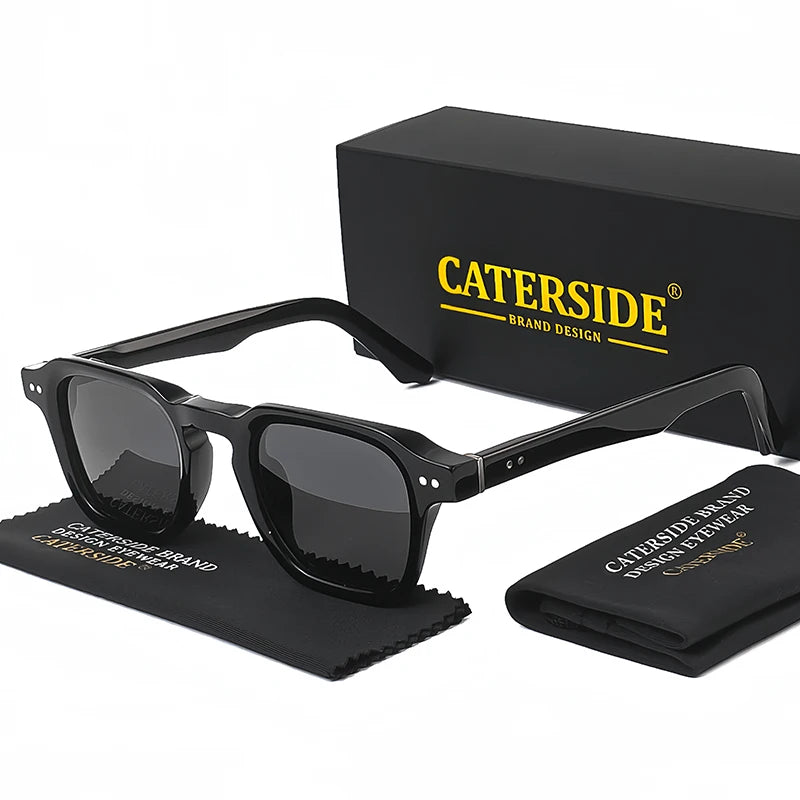 Retro Polarized Square Sunglasses Men’s Acetate Frame