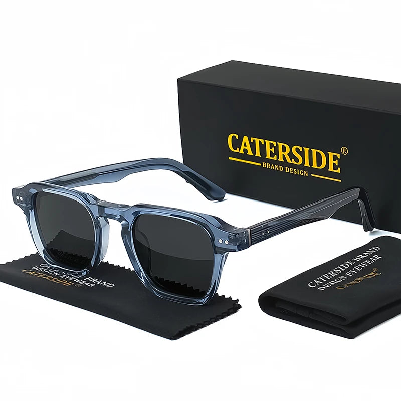 Retro Polarized Square Sunglasses Men’s Acetate Frame