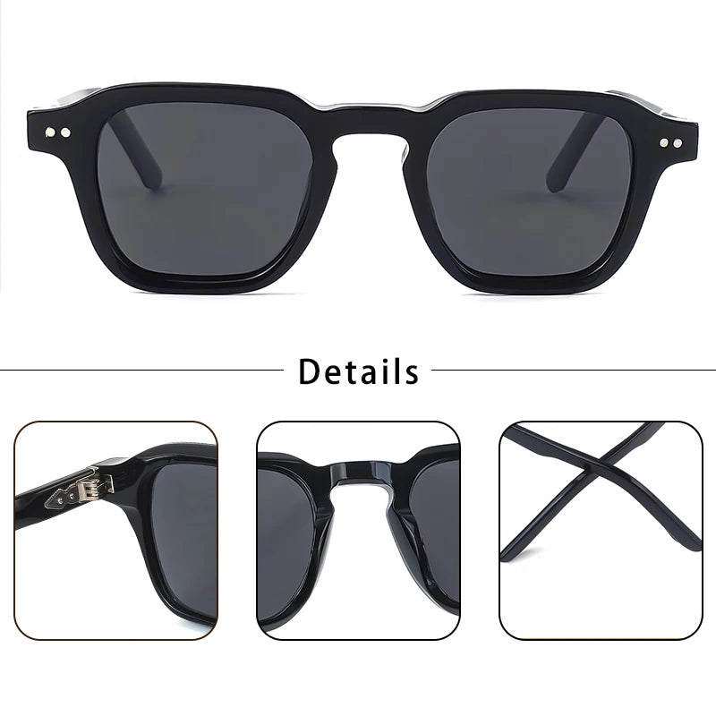 Retro Polarized Square Sunglasses Men’s Acetate Frame