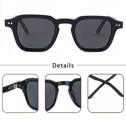 Retro Polarized Square Sunglasses Men’s Acetate Frame