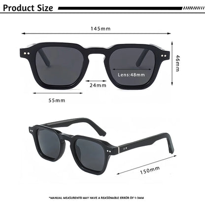 Retro Polarized Square Sunglasses Men’s Acetate Frame
